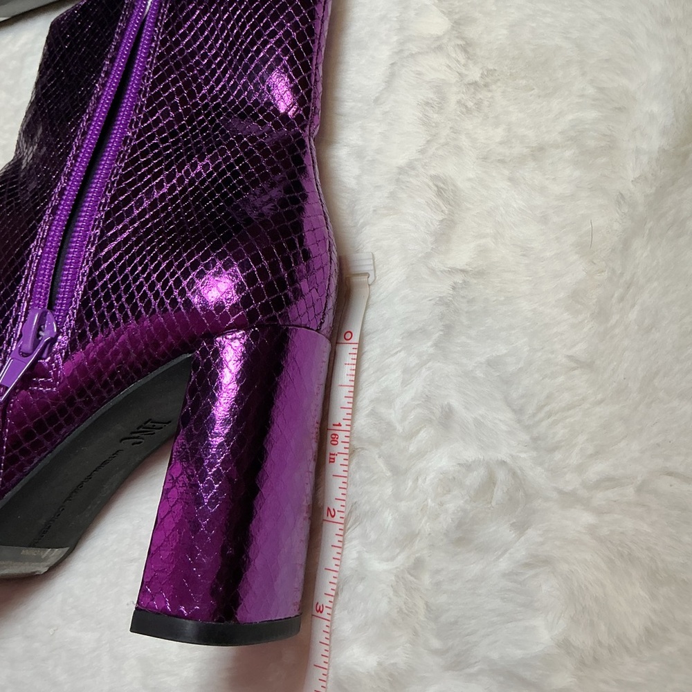 INC International Concepts Purple Snakeskin Ankle Boots - Picture 3 of 6